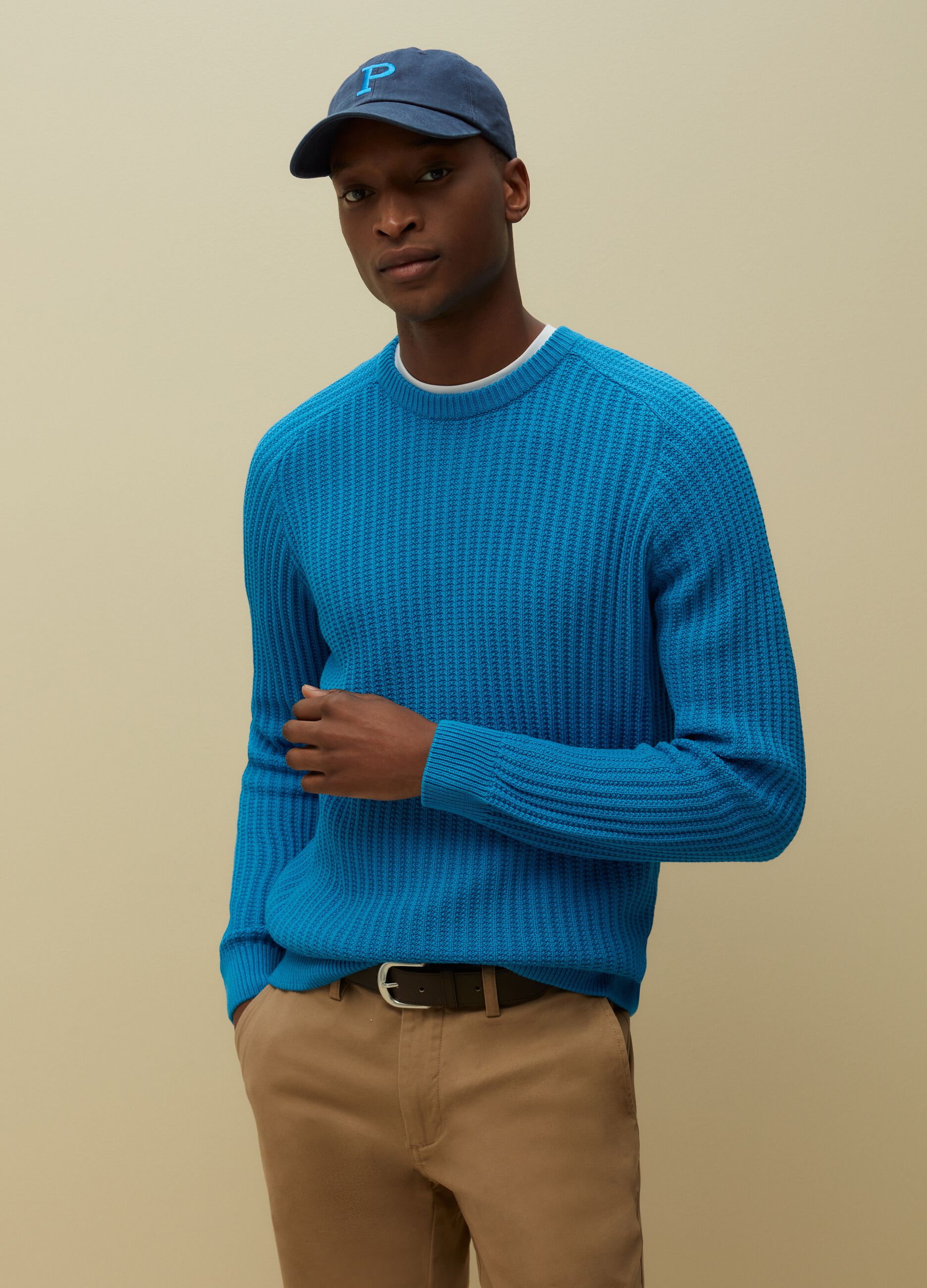 Pullover in cotone a coste