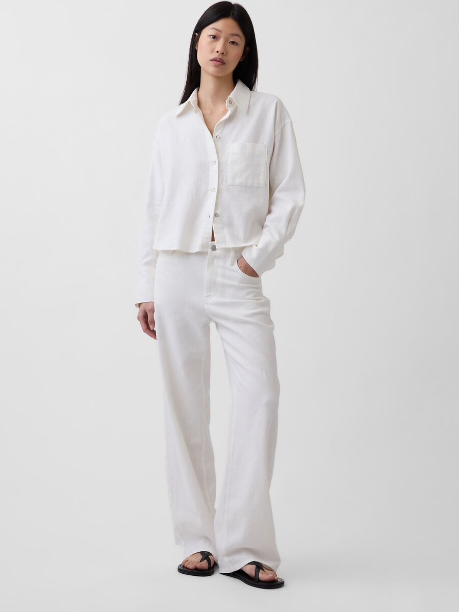 Camicia in puro cotone con tasca applicata_2