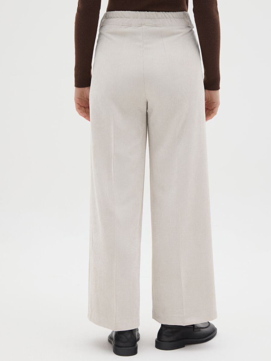 Regular fit beige corduroy trousers_2