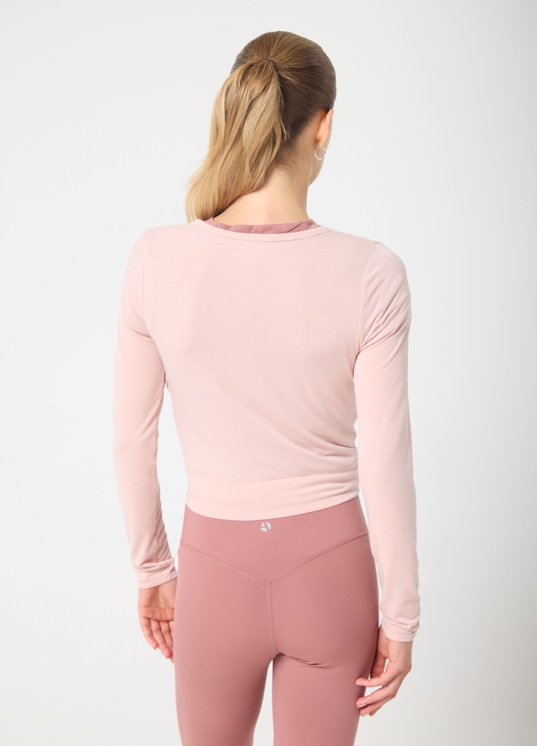 Technical Fabric Cropped T-shirt with Cross Design ALTAVIA STUDIO