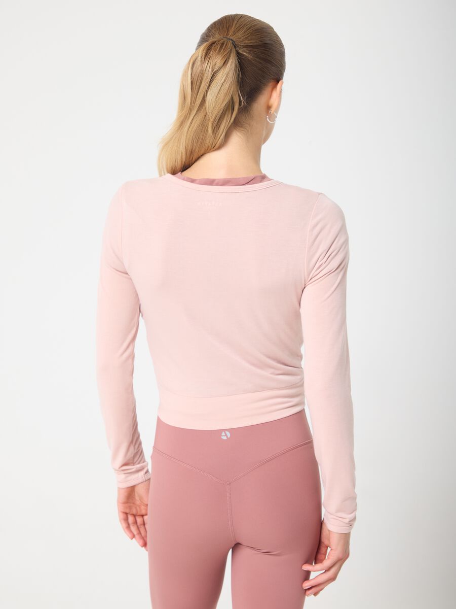 Technical Fabric Cropped T-shirt with Cross Design ALTAVIA STUDIO_2