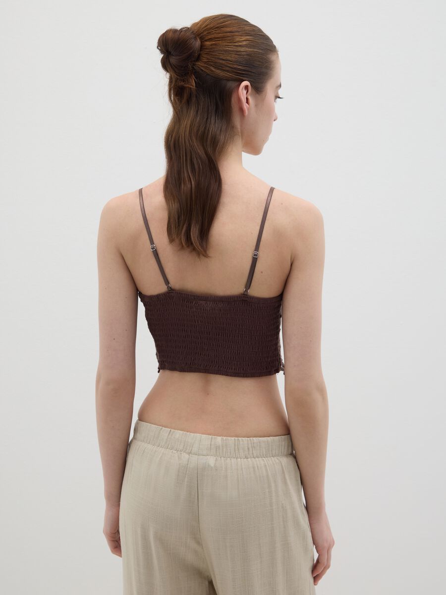 Brown Cotton Lace Tank Top_3