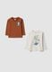 2-pack multicolour pure cotton T-shirts with alien print for boys_0
