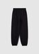 Girls' black jogger trousers in pure cotton with print_1