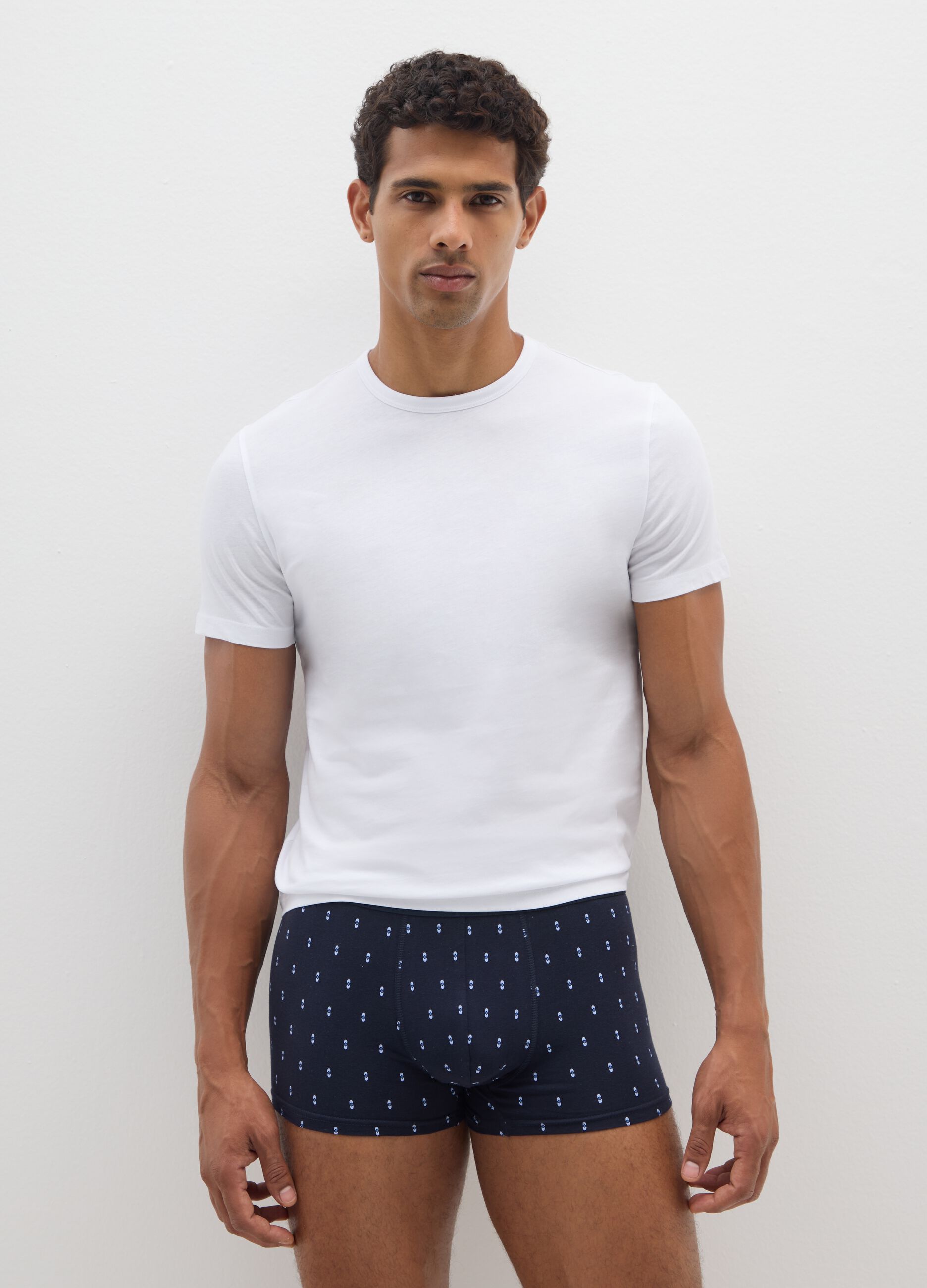 Set of multicolour regular fit stretchy cotton three-pack boxers