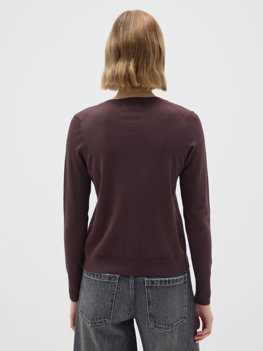Brown viscose blend cardigan regular fit_2