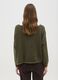 Dark green sweater with round neckline and contrast trim_2