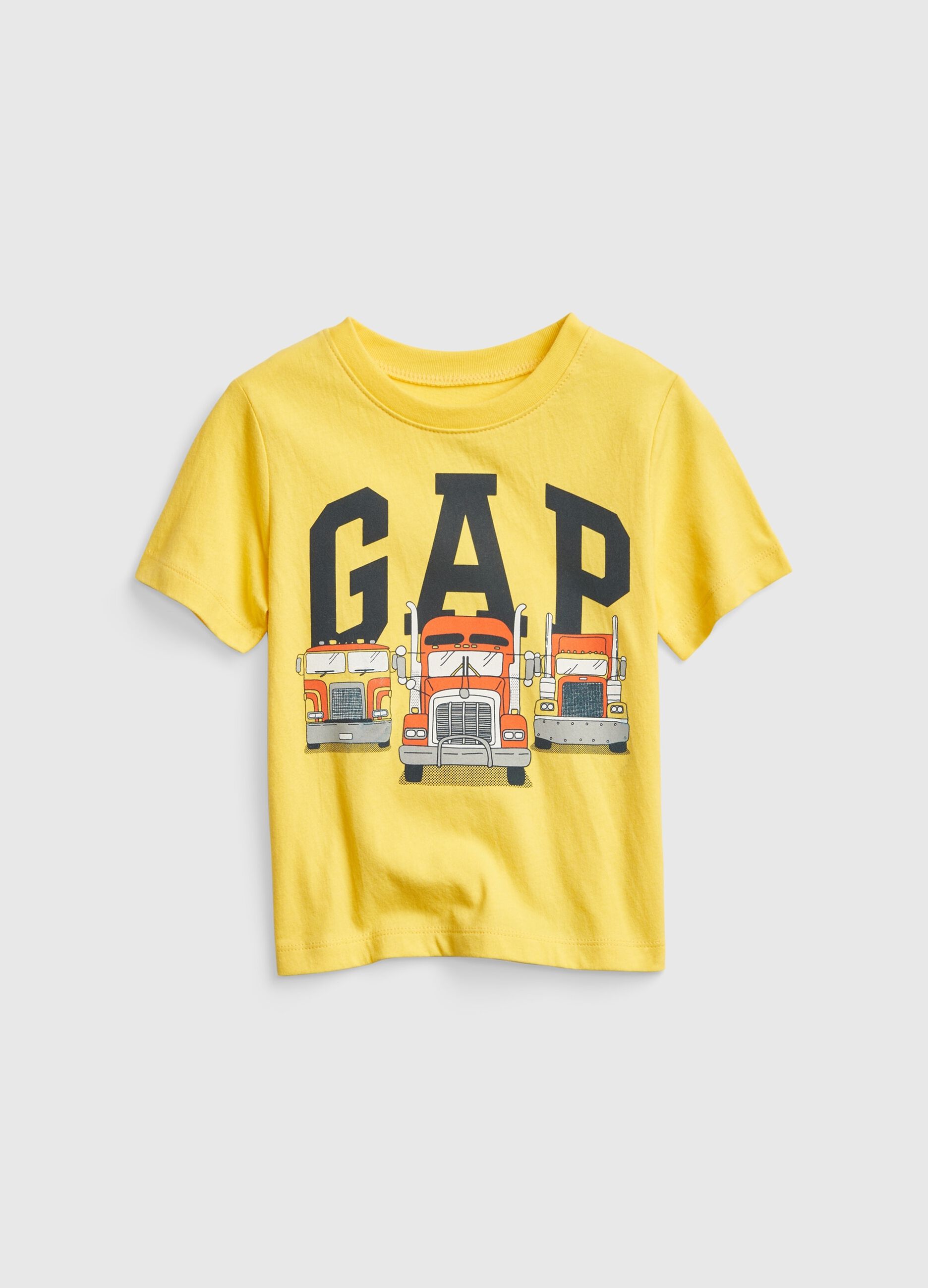Cotton T-shirt with lorry print