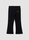 Black stretch cotton regular-fit leggings for girls_0
