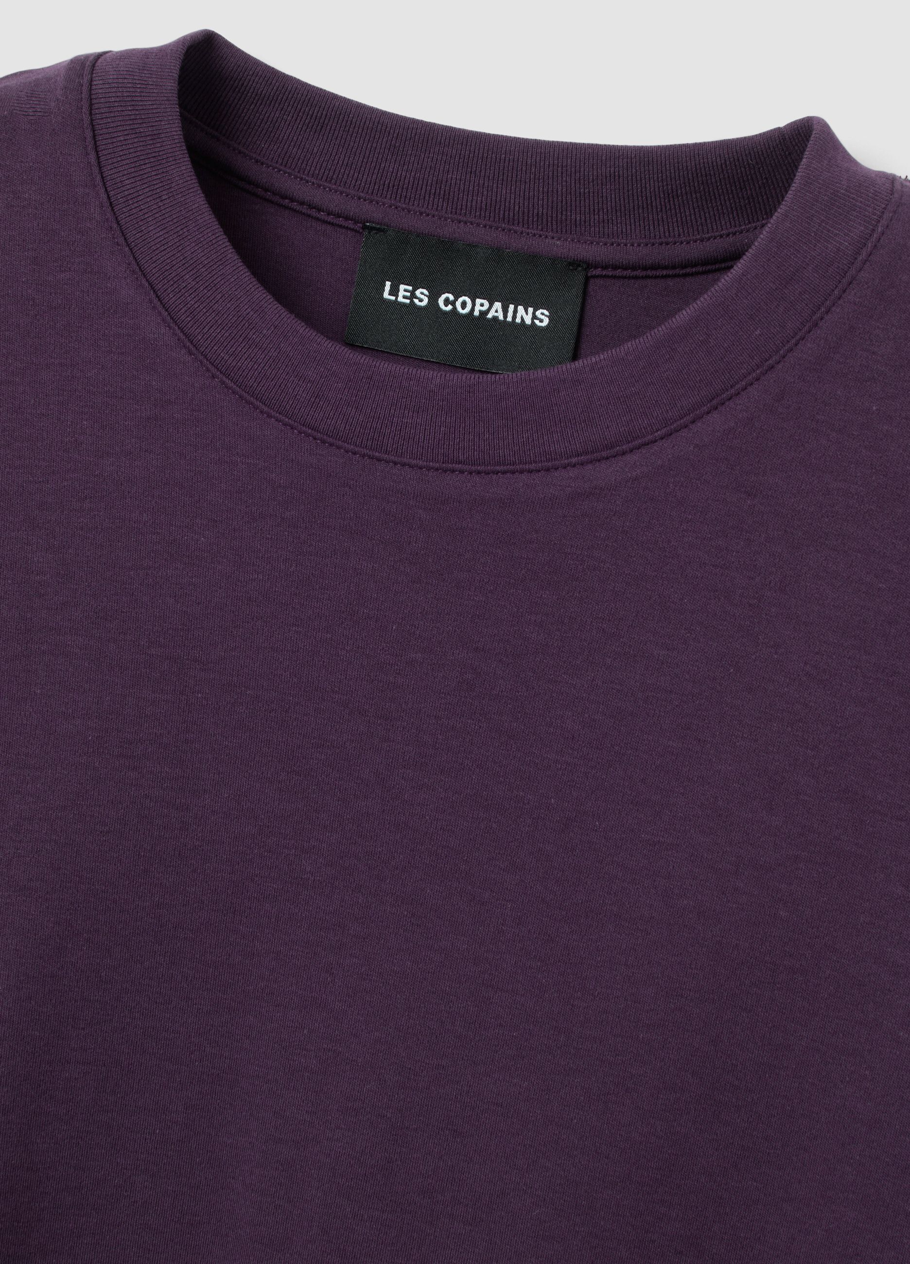 Purple boxy-fit T-shirt in a cotton-viscose blend