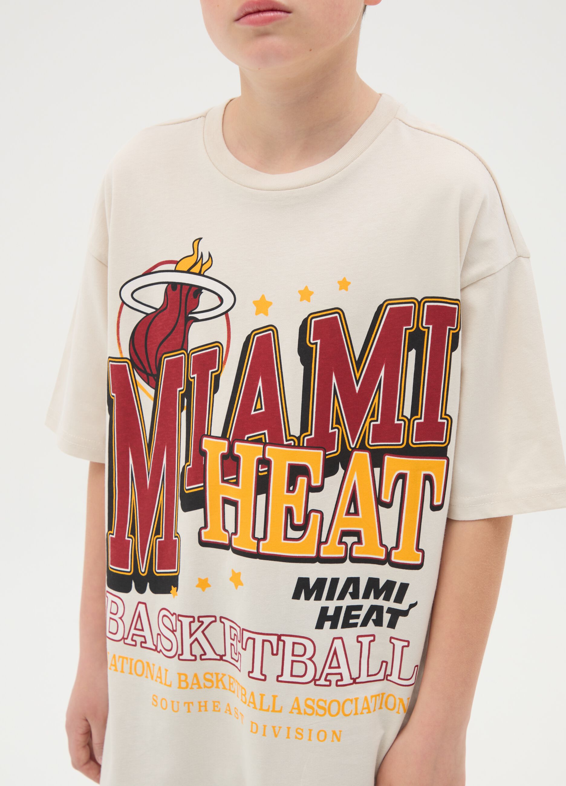 T-shirt in cotone con stampa NBA Miami Heat 