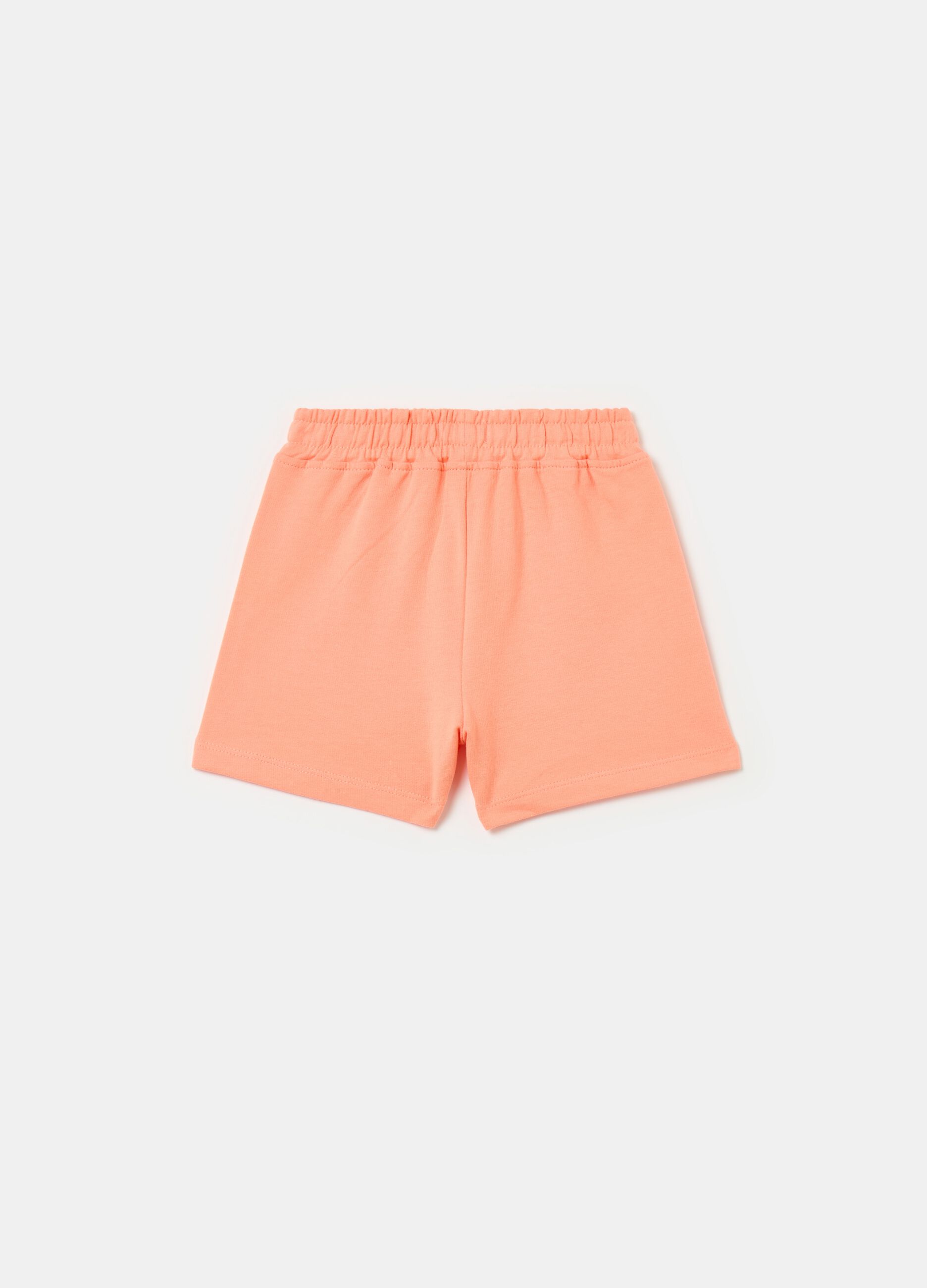 Fleece shorts with drawstring