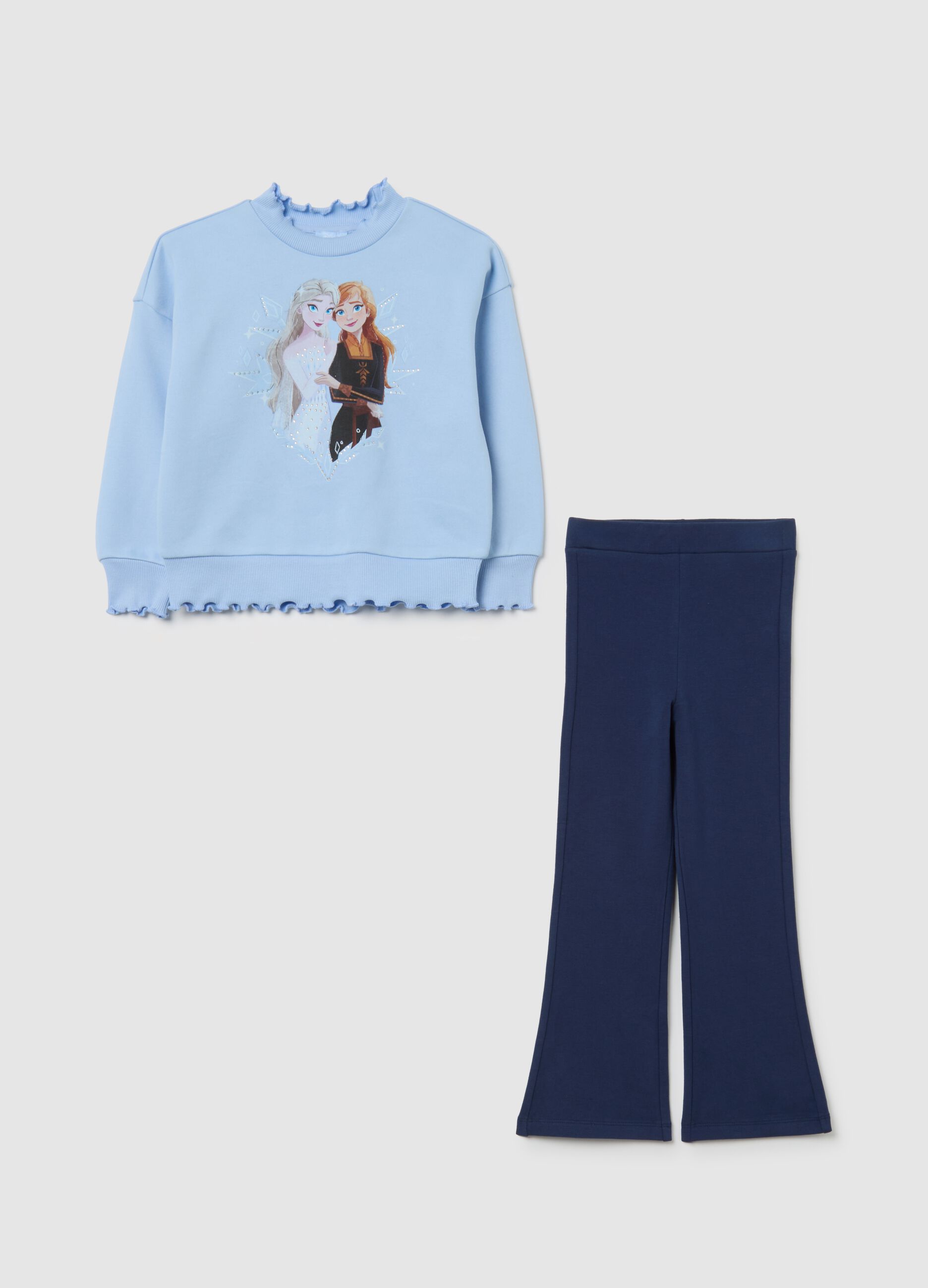 Blue cotton blend regular fit girl's outfit