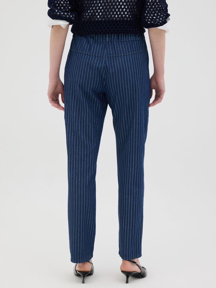 Women's blue pure cotton jumper with regular fit_2