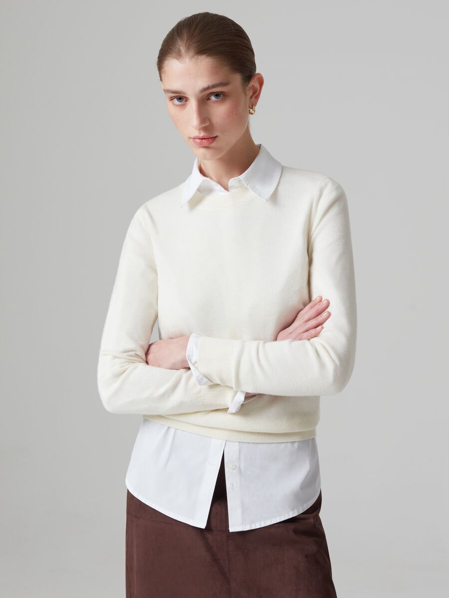 Wool pullover with round neck_0
