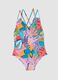 Multicolour stretch fabric swimsuit_0