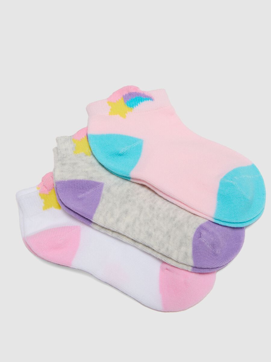 Multipack of multicolour cotton blend girl's socks regular fit_1