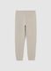 Boys' beige joggers in pure cotton regular fit with writing_1