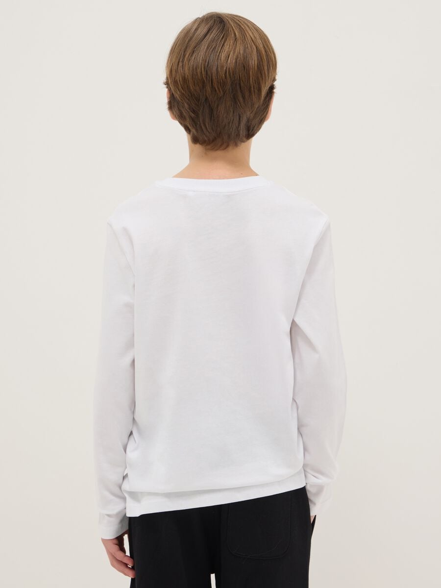 T-shirt in puro cotone bianca regular fit per ragazzo_1