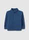 Blue high-neck fleece sweater for boys, regular fit with zip_0