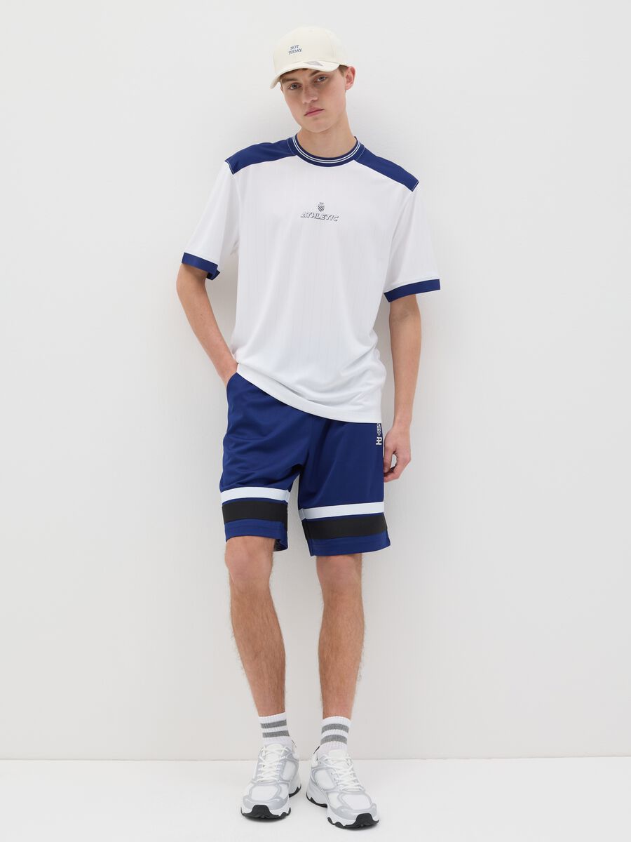 Blue Bermuda joggers with NFC print_0