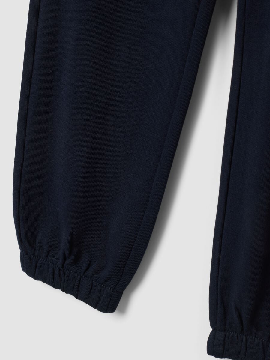 Pantaloni jogger blu in misto cotone e viscosa_3