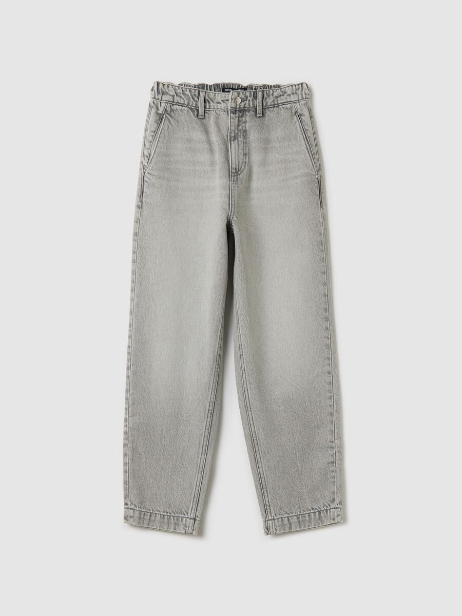 Grey carrot-fit jeans in cotton_4