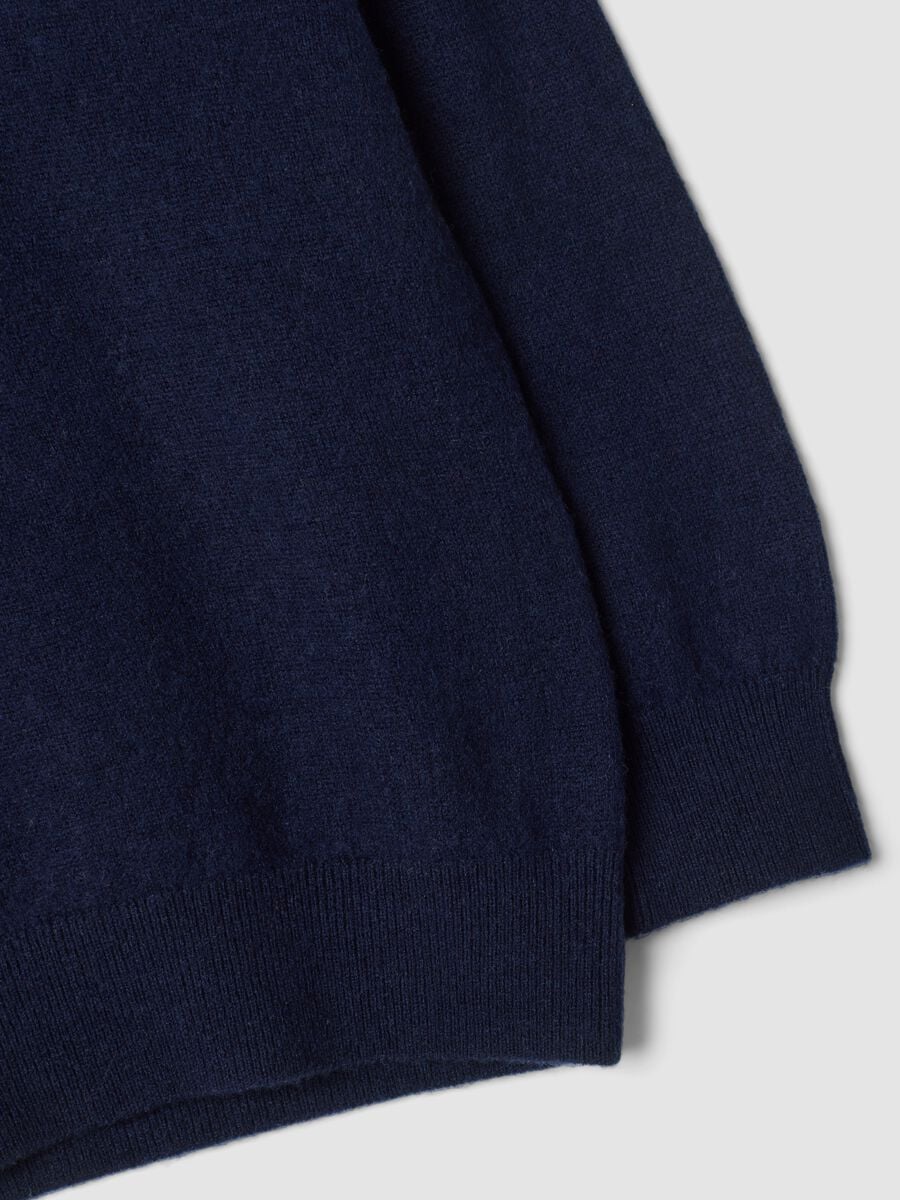 Maglia blu in pura lana a maniche lunghe regular fit_4