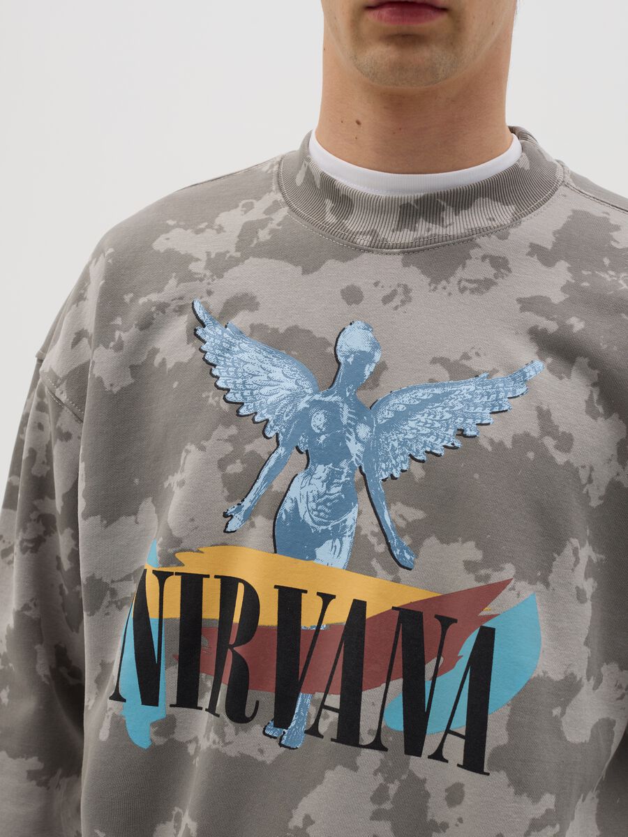 Camouflage sweatshirt with Nirvana print_2