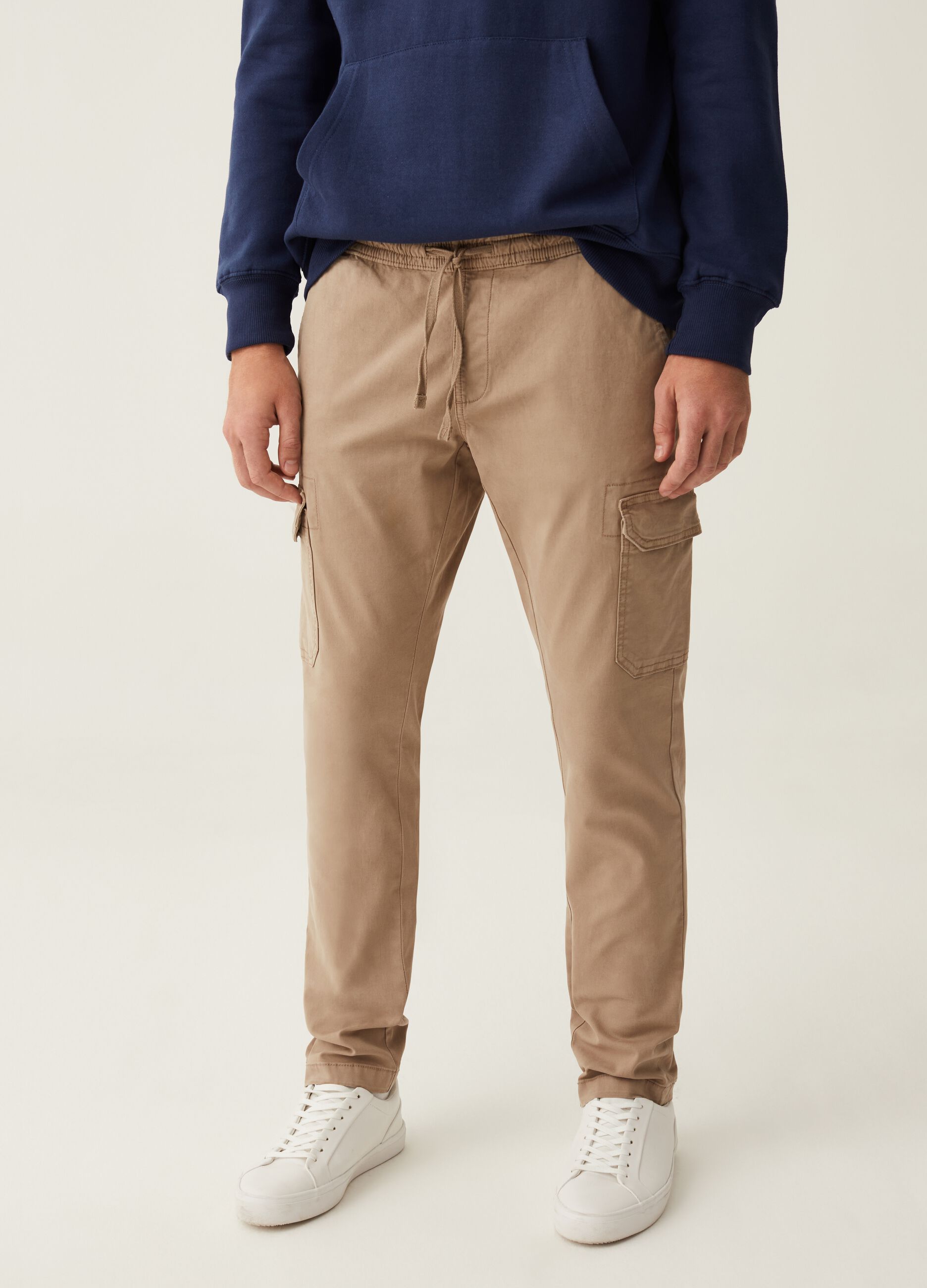 Joggers cargo in cotone stretch_0