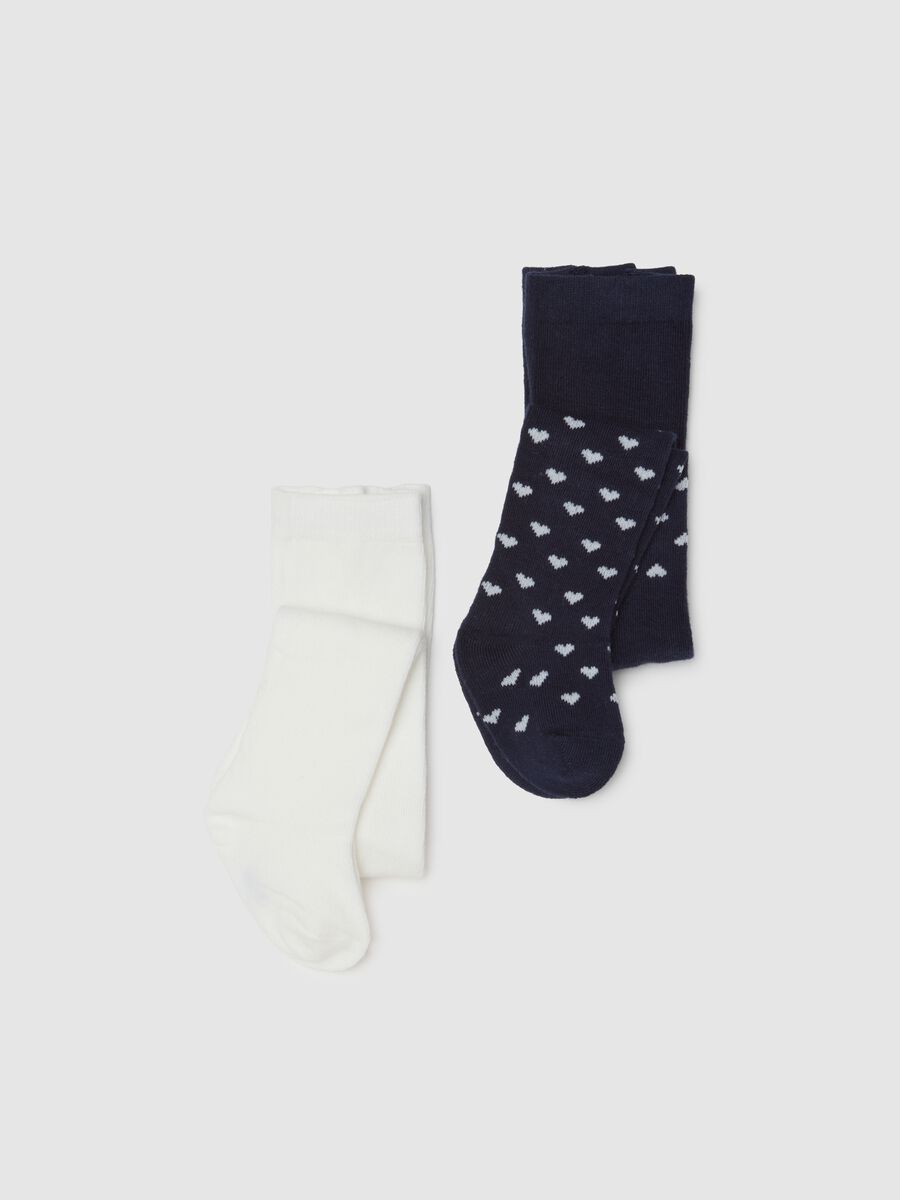 Baby girl multi-coloured cotton blend tights twin-pack_0