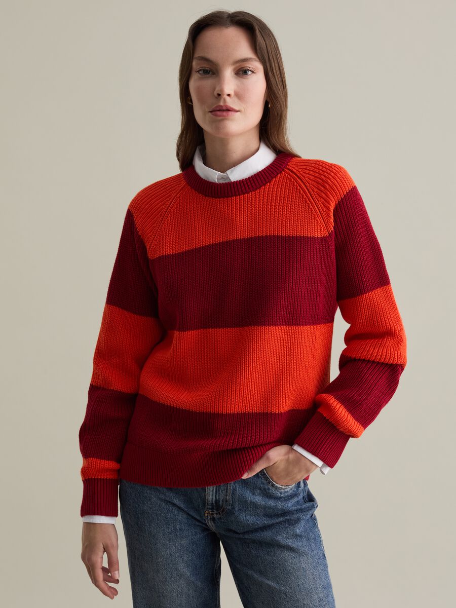 Striped pullover with raglan sleeves_0