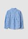 Light blue oversized pure cotton shirt with floral sequins_2