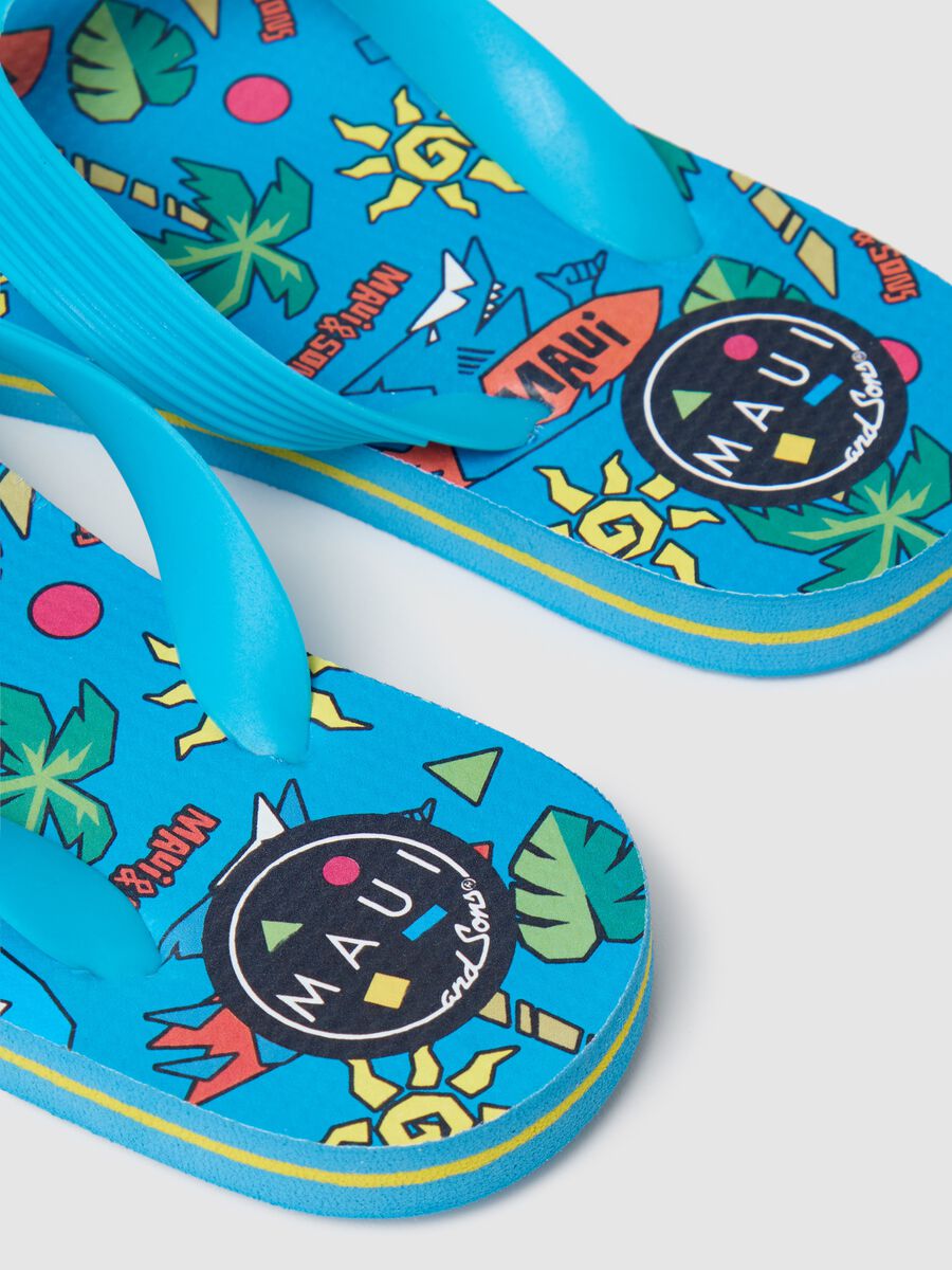 Children's multicolor PVC flip-flops with tropical print_2