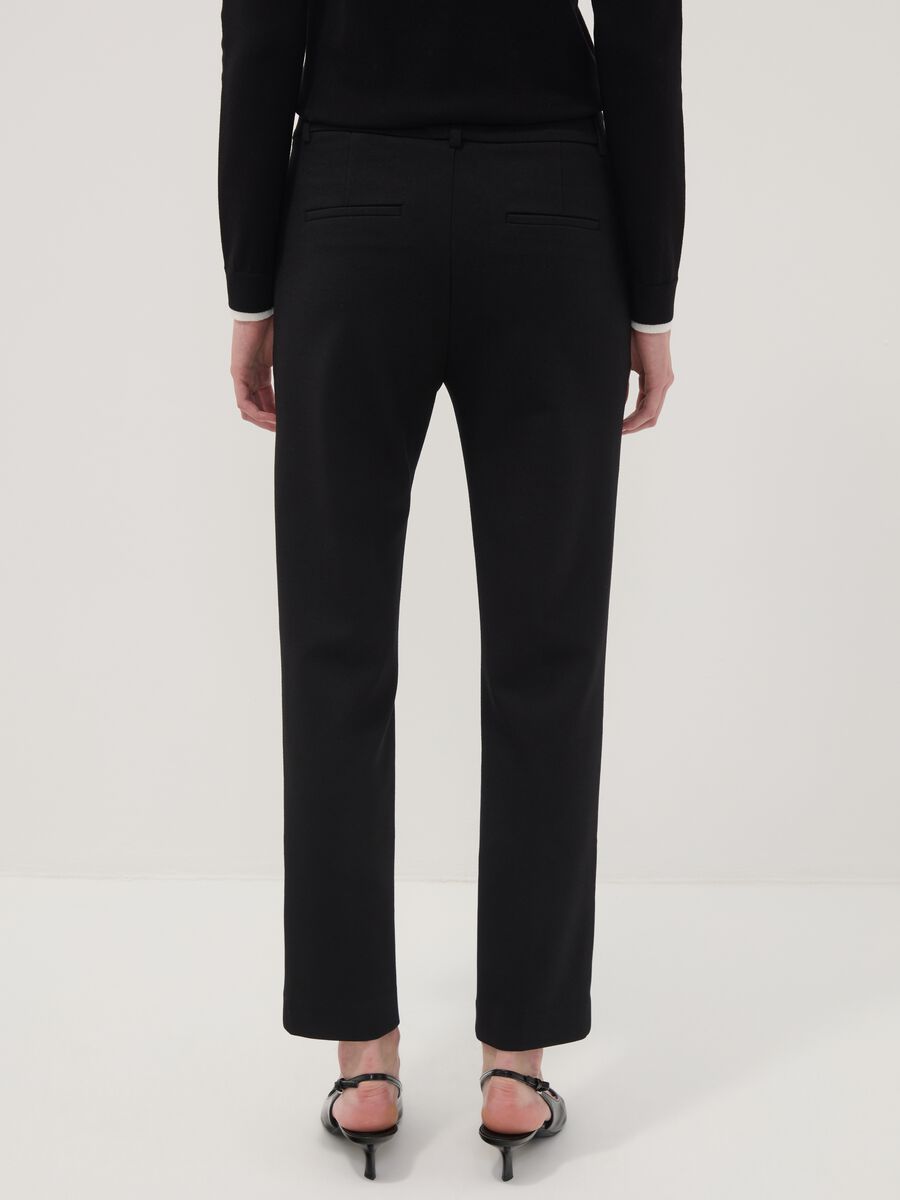 Black stretch viscose trousers_2