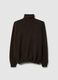 Brown high-neck lambswool turtleneck regular fit_0