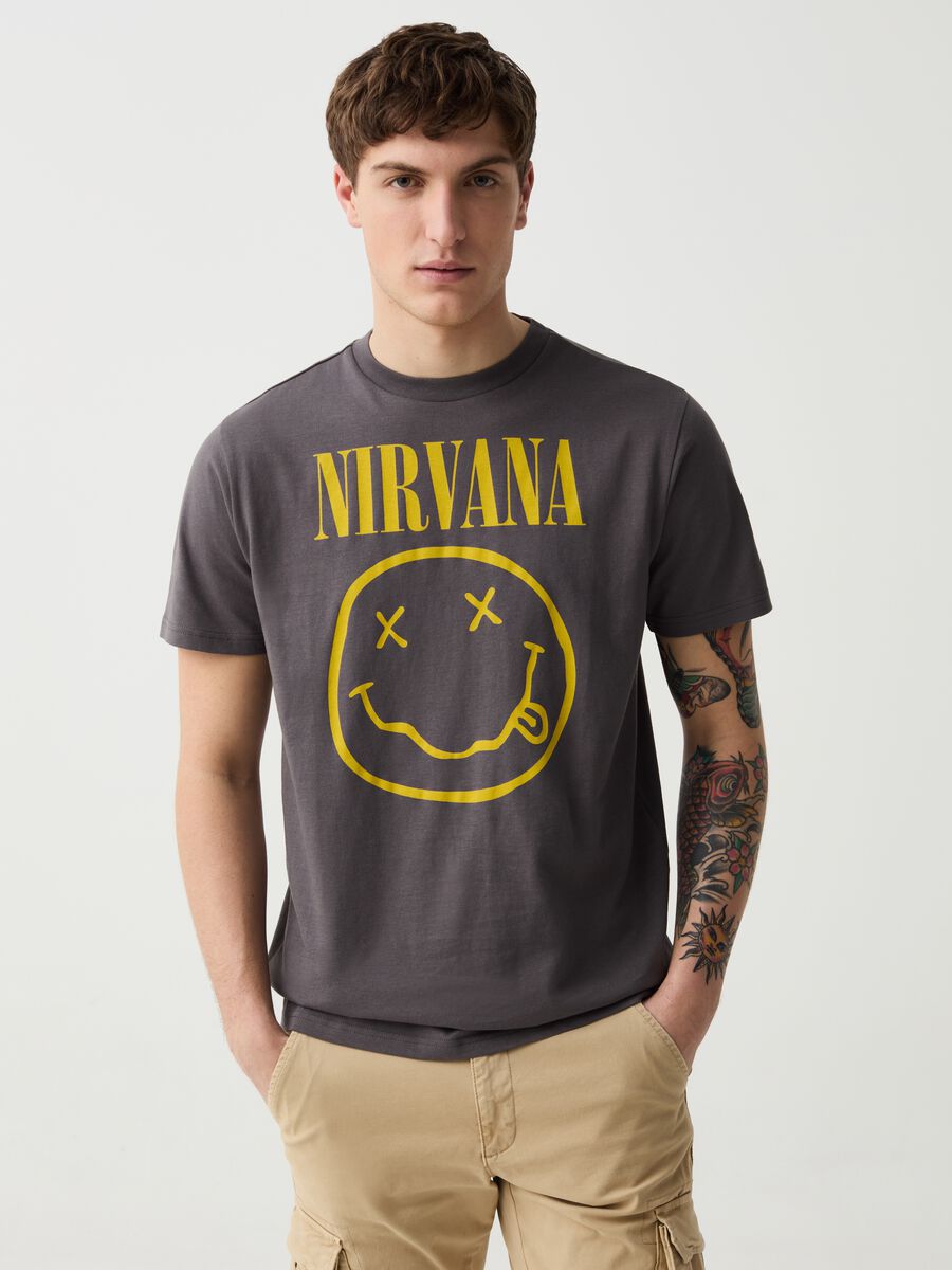 T-shirt con stampa logo Nirvana_0
