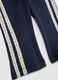 Girls' blue velour treggings with lace flare fit_3