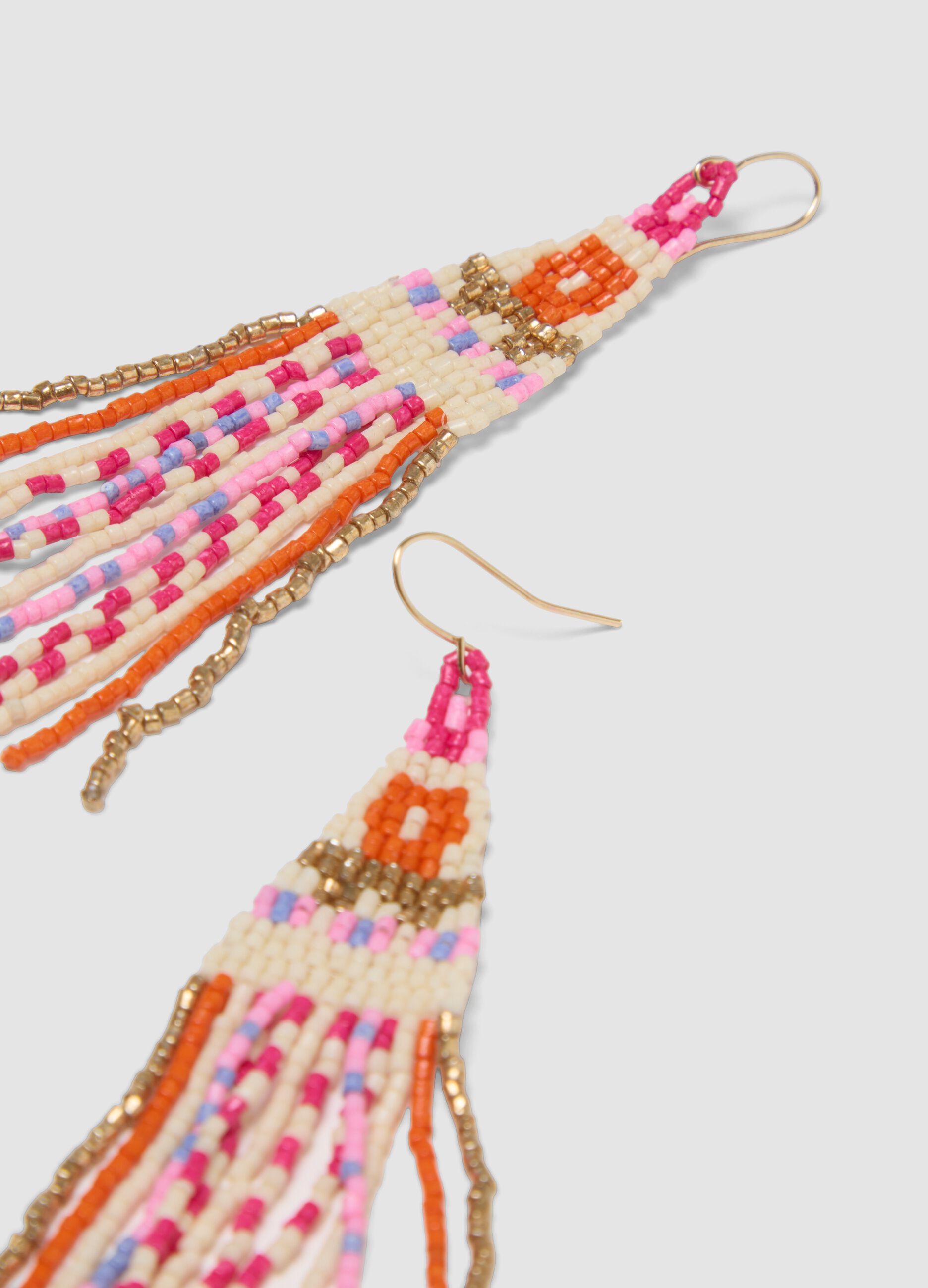 Multicoloured beaded earrings