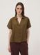 Green short-sleeve pure viscose shirt with oversized fit_2