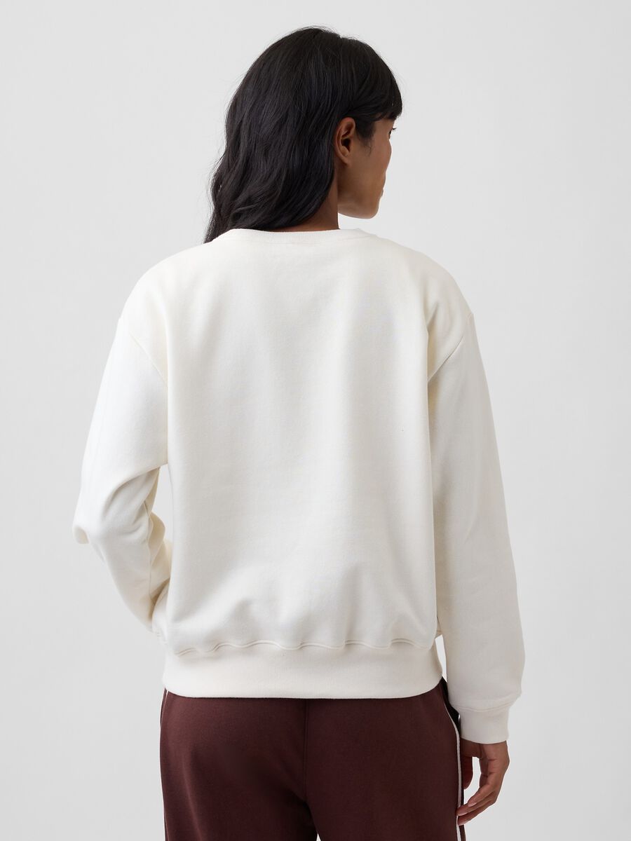 Ivory white cotton-blend sweatshirt with GAP patterned lettering_2