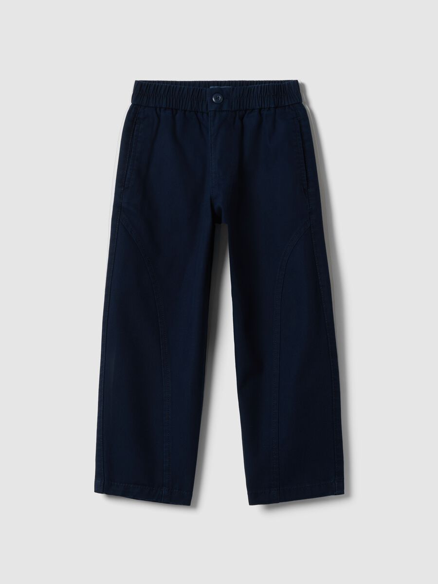 Children's blue cotton trousers with regular fit_0
