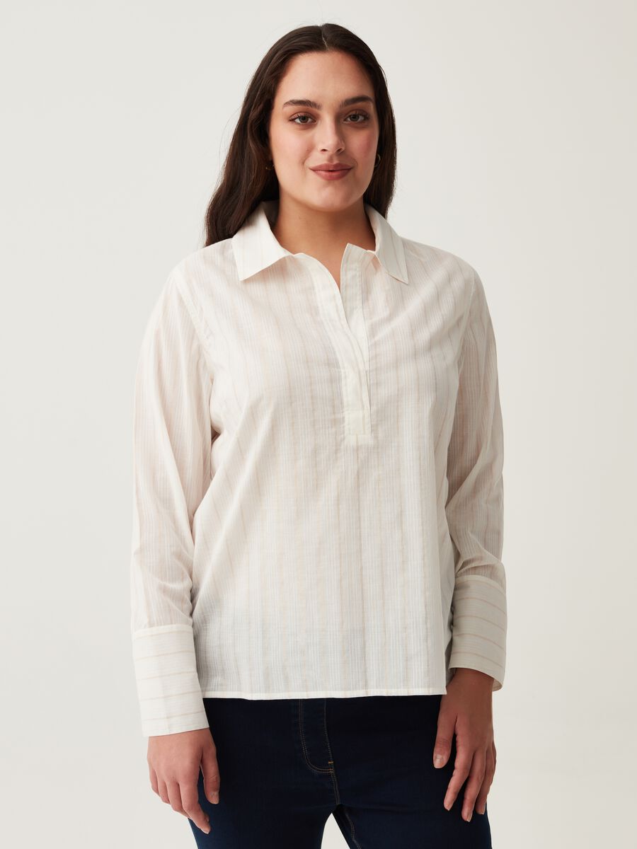Camicia a righe con lurex Curvy_0