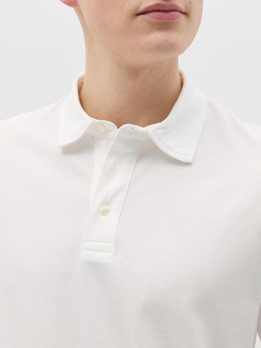 Cotton polo shirt with long sleeves_2