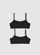 Girls' two-pack of black stretch cotton bras_1