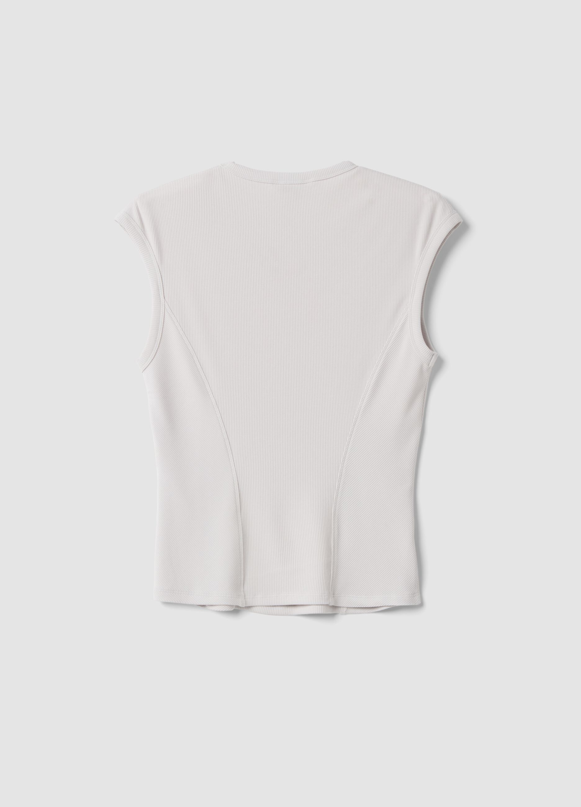 White stretch modal crew-neck T-shirt