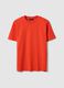 Orange pure cotton crew neck t-shirt relaxed fit_4