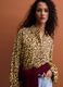 Camicia gialla in pura viscosa con stampa animalier regular fit_0