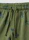 Green pure cotton shorts for children regular fit with prints_2