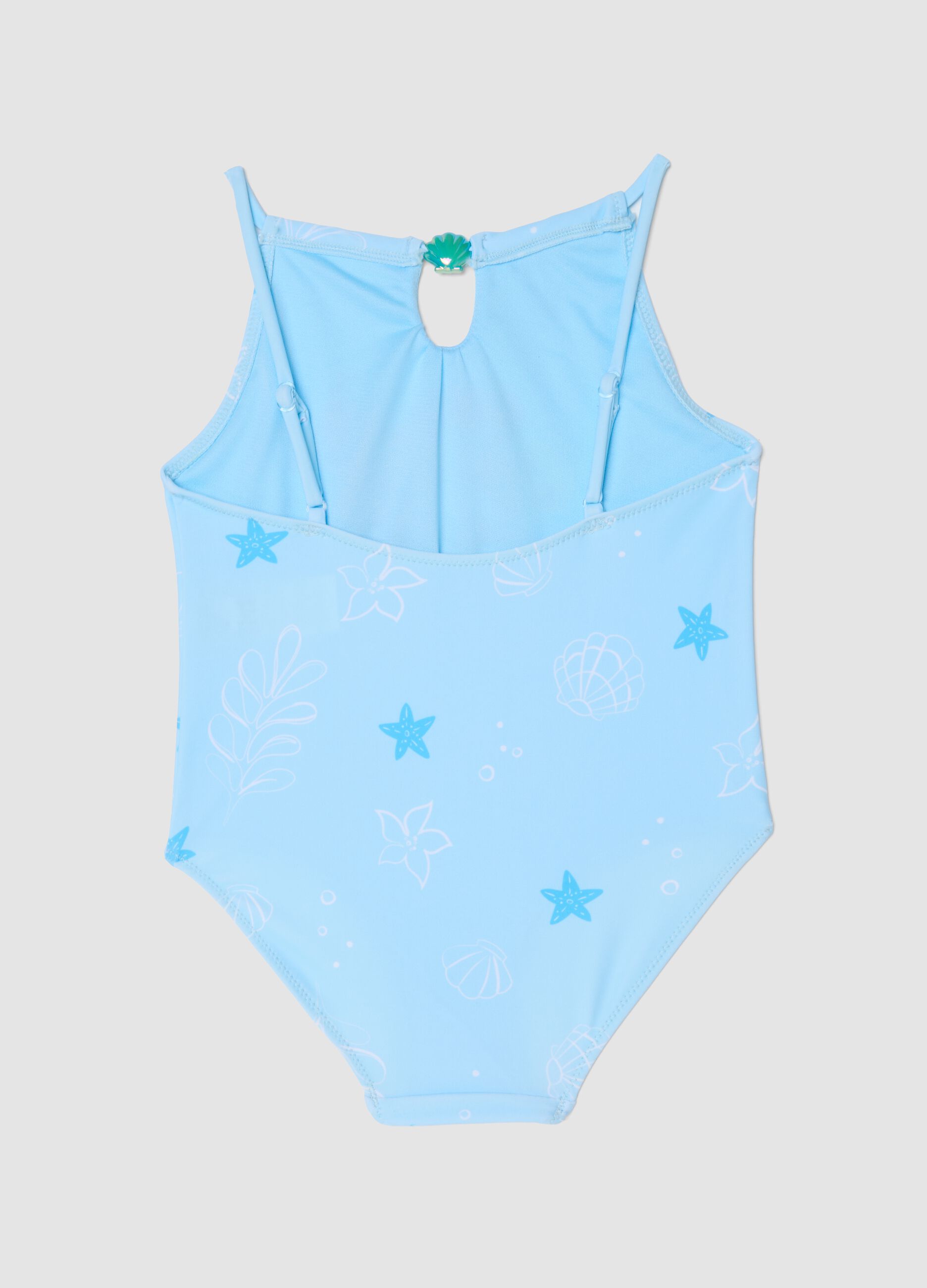 Light blue stretch fabric swimsuit